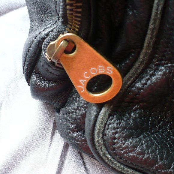 ❤️ MARC JACOBS Vintage Black Pebbled Leather Bag Handbag Shoulder - Picture 5 of 9